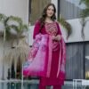 stitched SHIVAM COLLECTION PRESENT.....   WOMEN'S PURE VISCOSE CHANDERI KURTA SETS   CHARMI 2