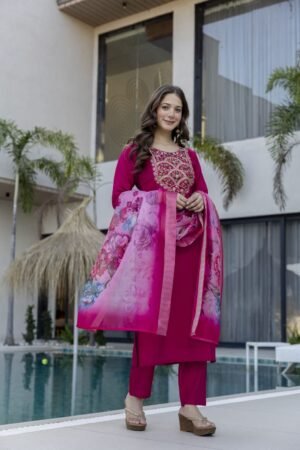 stitched SHIVAM COLLECTION PRESENT.....   WOMEN'S PURE VISCOSE CHANDERI KURTA SETS   CHARMI 2