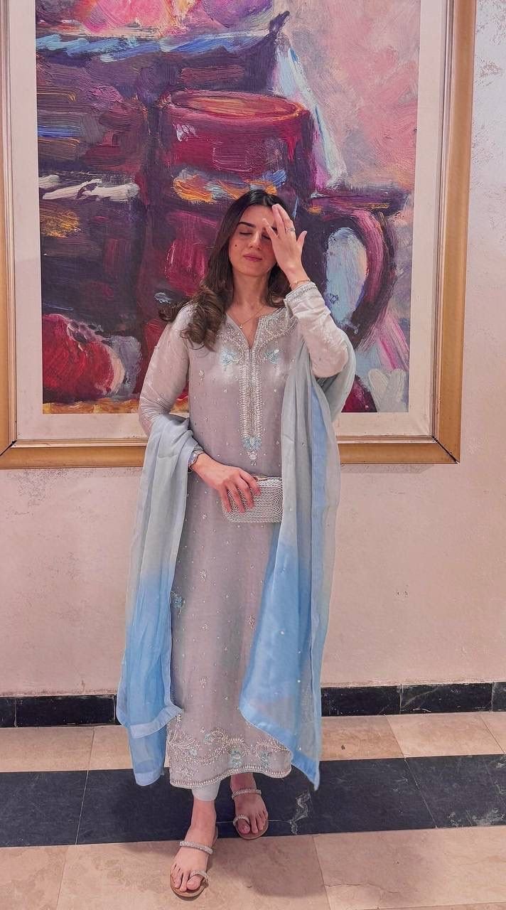 stitched *AK-629* UPCOMING NEW READY TO WEAR COLLECTION 3 PIECE KURTI WITH BEAUTIFUL DUPATTA AND BOTTOM