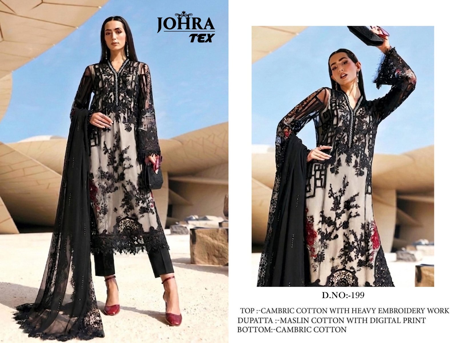 semi stitched Brand Name :- Johra Tex D NO. :- JT 199 Super Hit Design