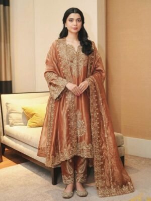 stitched AK 1427 ENHANCE THE BEAUTY OF YOUR WARDROBE WITH THIS NEWLY LAUNCHED KURTI PLAZZO SET WITH BEAUTIFUL FRENDY SILK DUPATTA
