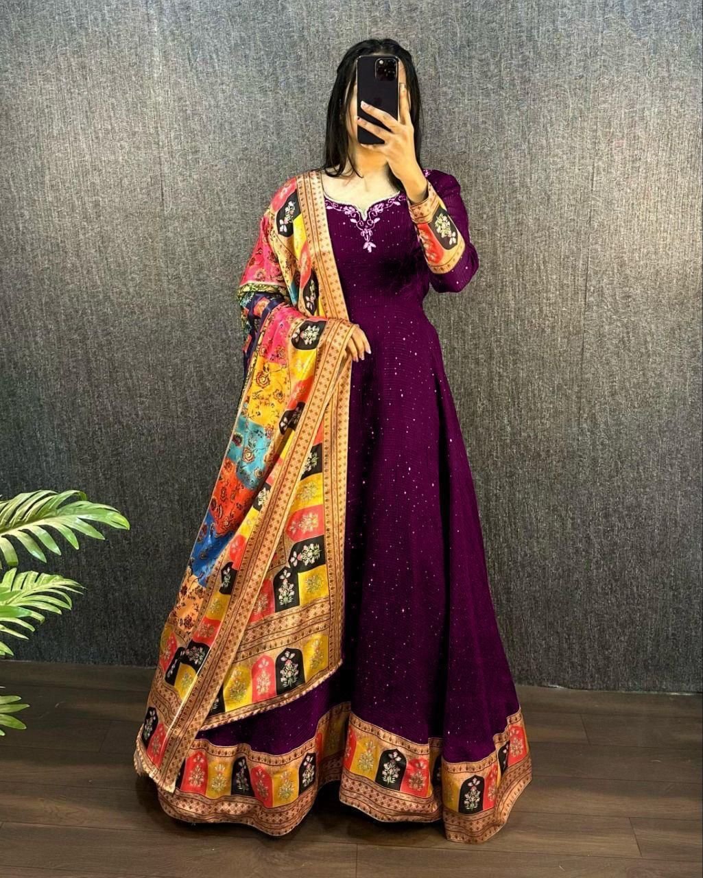 stitched MOX CREATION PRESENTING NEW ANARKALI DUPATTA FABRICS DETAIL - Image 3