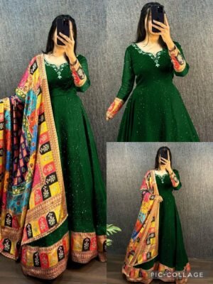 stitched MOX CREATION PRESENTING NEW ANARKALI DUPATTA  FABRICS DETAIL