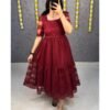 stitched Mox Launching beautiful flower-embroidery sequence work frocks to make your princess look even more cute and pretty.