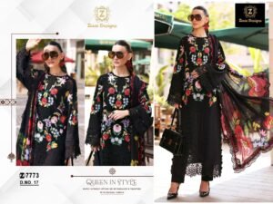 semi stitched ZIAAZ PRESENTS  Code 17 and 18 semi stitched  Heavy embroidered cambric cotton beautiful semi stitched suits with beautiful emb. Cotton bottoms unstitched Lawn printed dupattas