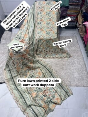 Alternative view of semi stitched ELAF SIGNATURE VOL 3 CATALOGUE TOP EMBROIDERY FULLY WORK+ DAMAN WORRK DESIGN DUPPTA  cutwork Work Collection 2026