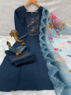Alternative view of stitched AK-105 Multi Embroidery Thread With Hand Work