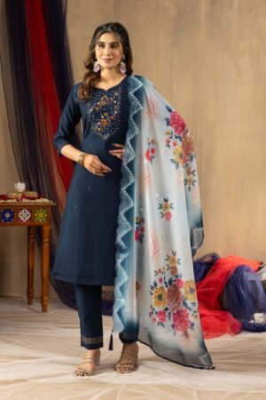stitched AK-105 Multi Embroidery Thread With Hand Work