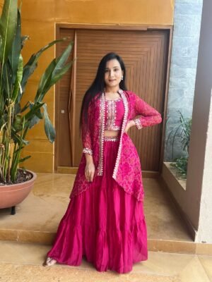 stitched choli  AK-009  AK Creation is Launching New Festival Bandhej Lehenga choli & Shrug