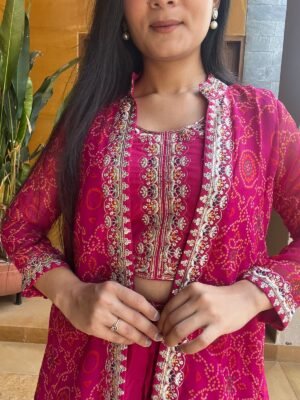 Alternative view of stitched choli  AK-009  AK Creation is Launching New Festival Bandhej Lehenga choli & Shrug