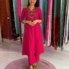 stitched RESENTING EXCLUSIVE COLLECTION IN NEW PATTERN  Featuring Beautiful Suit Sets in Soft Tesla Slub Top With Plazzo, it is beautifully decorated with Multi thread work desgins