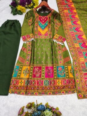 Alternative view of stitched  Elegant Digital Print Set with Real Mirror Work  Fully Stitched | Ready to Wear | Classy Look at Best Price!  AK-9278