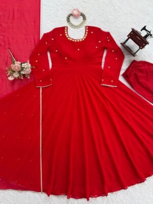 Alternative view of stitched  Designer Gown Set – Elegant Ethnic Wear Crafted in Classy Tones with Premium Fabric & Detailing   Style Code:-KD-1527
