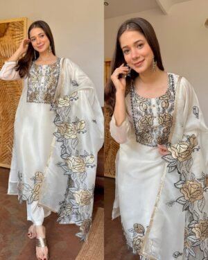 stitched THIS WEDDING SEASON, TRY OUR DESIGNER EMBROIDERED CUT WORKED SUIT ⁠ CODE :-AK-464
