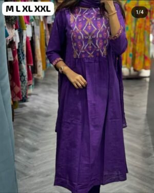 stitched Look straight out of a dreamy movie set as  you turn around and walk in this elegant flaired suit ! The perfect of traditional wear