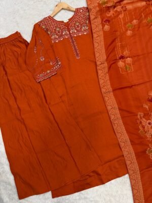 Alternative view of stitched  Kurti (Stitched)  Viscose Mango Silk  Multi Embroidery Thread with Beautiful Hand Work