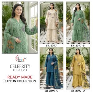 stitched Super hit desin in cottan stock   New launching readymade cotton collection 3 pic     Coco  hit collection   pakistani sifli boring cut work  Design no. SR-2397