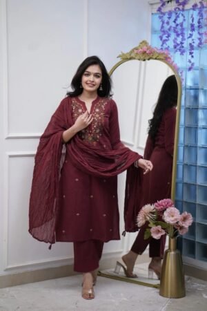 stitched Today We Are Launching Party Wear Kurati style with Pent and Dupatta Readymade Collection.  SKU -Diviya