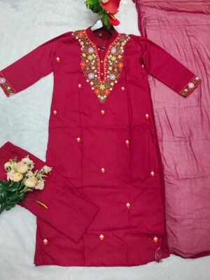 Alternative view of stitched Today We Are Launching Party Wear Kurati style with Pent and Dupatta Readymade Collection.  SKU -Diviya