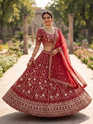 semi stitched AK Launching 4 meter flared Fox Georgette Sequins Embroidered Work Lehenga, Exceptional Quality with Can-Can and Canvas Layers, A Perfect Fusion of Glamour and Comfort  D.No=AK-1699
