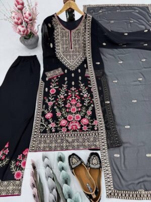 Alternative view of stitched DESIGNER PARTY WEAR 3 PIS SUIT COLLECTION*  CODE :- AK- 1686
