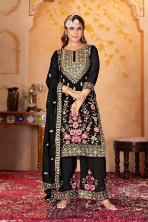 stitched DESIGNER PARTY WEAR 3 PIS SUIT COLLECTION*  CODE :- AK- 1686