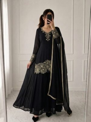 stitched Presenting  New Designer Party Wear Look Top-Plazzo and Dupatta With Heavy Embroidery Beads Work   AK-5268