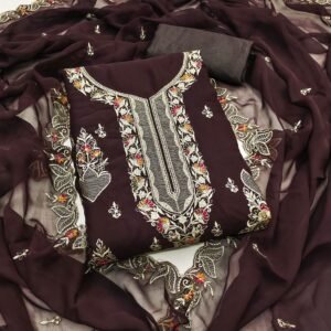 semi stitched Exclusive Dress Material Suit  georgette with heavy Jari full work