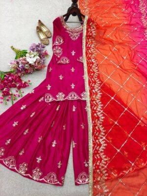 Alternative view of stitched Launching New Design *(Top&Sarara&dupatta) Reddy To Wear Look Design*AK-: 1223