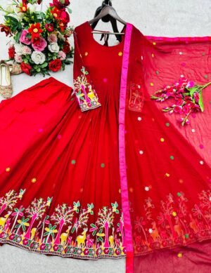 Alternative view of stitched Launching New Our Real Modling Product.  *(Gwon&Pent&dupatta) Reddy To Wear Look Design