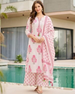 stitched Lazuki fashion presents Cream Colour Gracefully modern, eternally classic — our Straight Kurta Set brings you the best of both worlds. Elevate your ethnic wardrobe with this beautifully designed Kurta Set that seamlessly combines tradition with modern elegance.