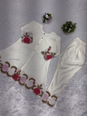 Alternative view of stitched   Party Wear Look Pure Mul Chanderi & CORD SET Set AF:-1002
