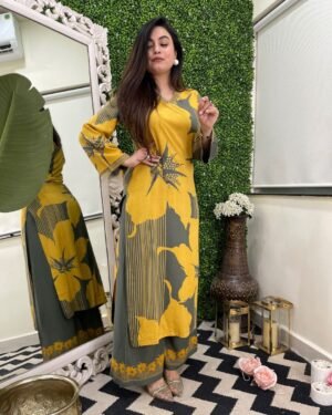 stitched  Designer Co-Ords set in * kurti digital print paired with Ankle length pant giving perfect outfit and deliberate choice about your look.