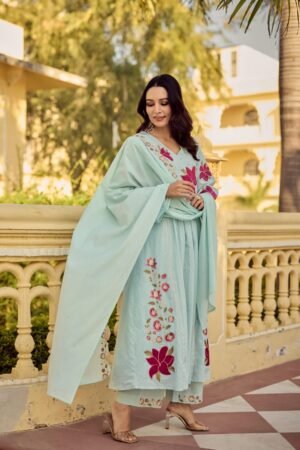 stitched Today We Are Launching Party Wear Kurati style with Pent and Dupatta Readymade Collection.