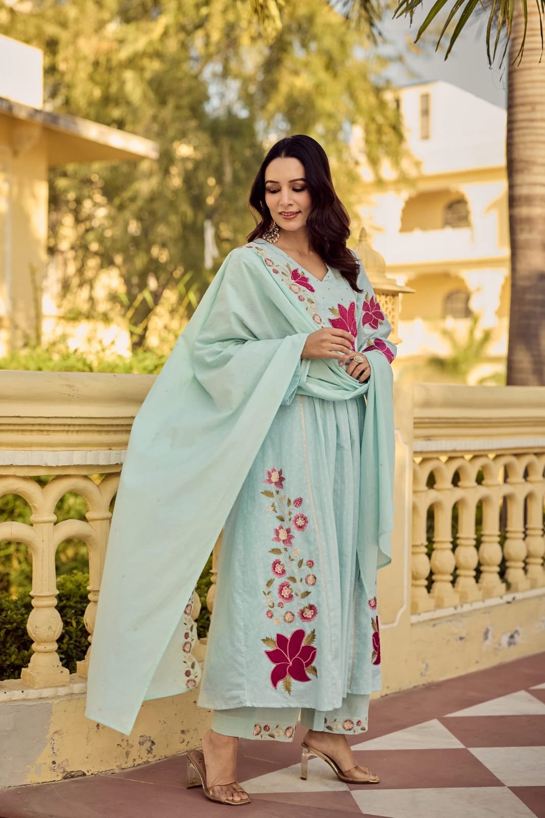 stitched Today We Are Launching Party Wear Kurati style with Pent and Dupatta Readymade Collection.