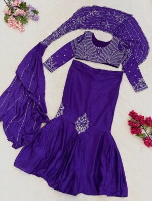 Alternative view of stitched Get festive ready in our new Trending Stylelish Lehenga Choli   set  With Embroidery Work detailing.Style Code :-AK- 73