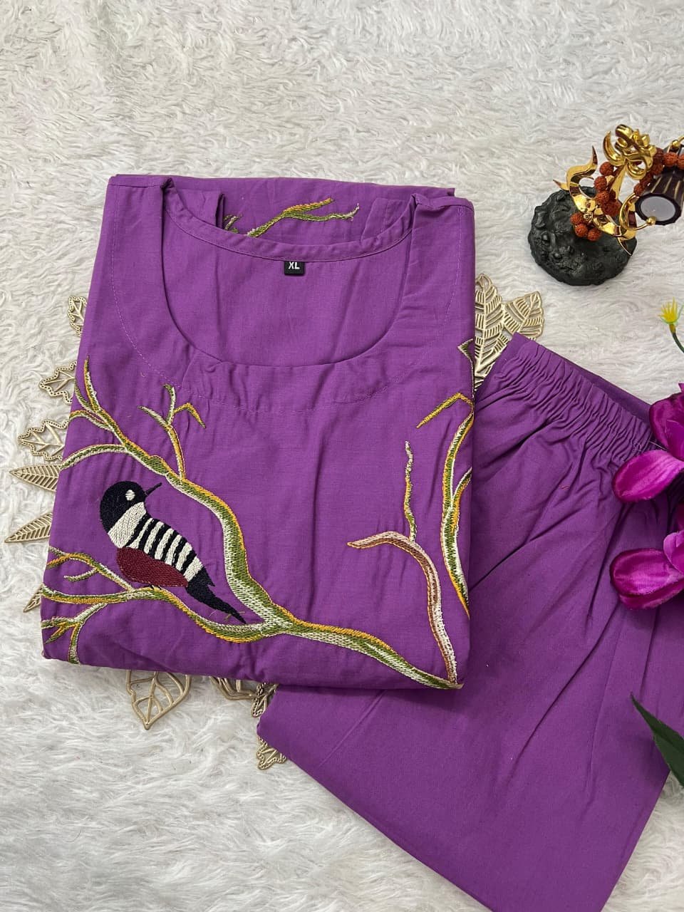 STRIGHT CUT KURTI WITH PLAZO Fabric: cotton:Stitch - Image 5