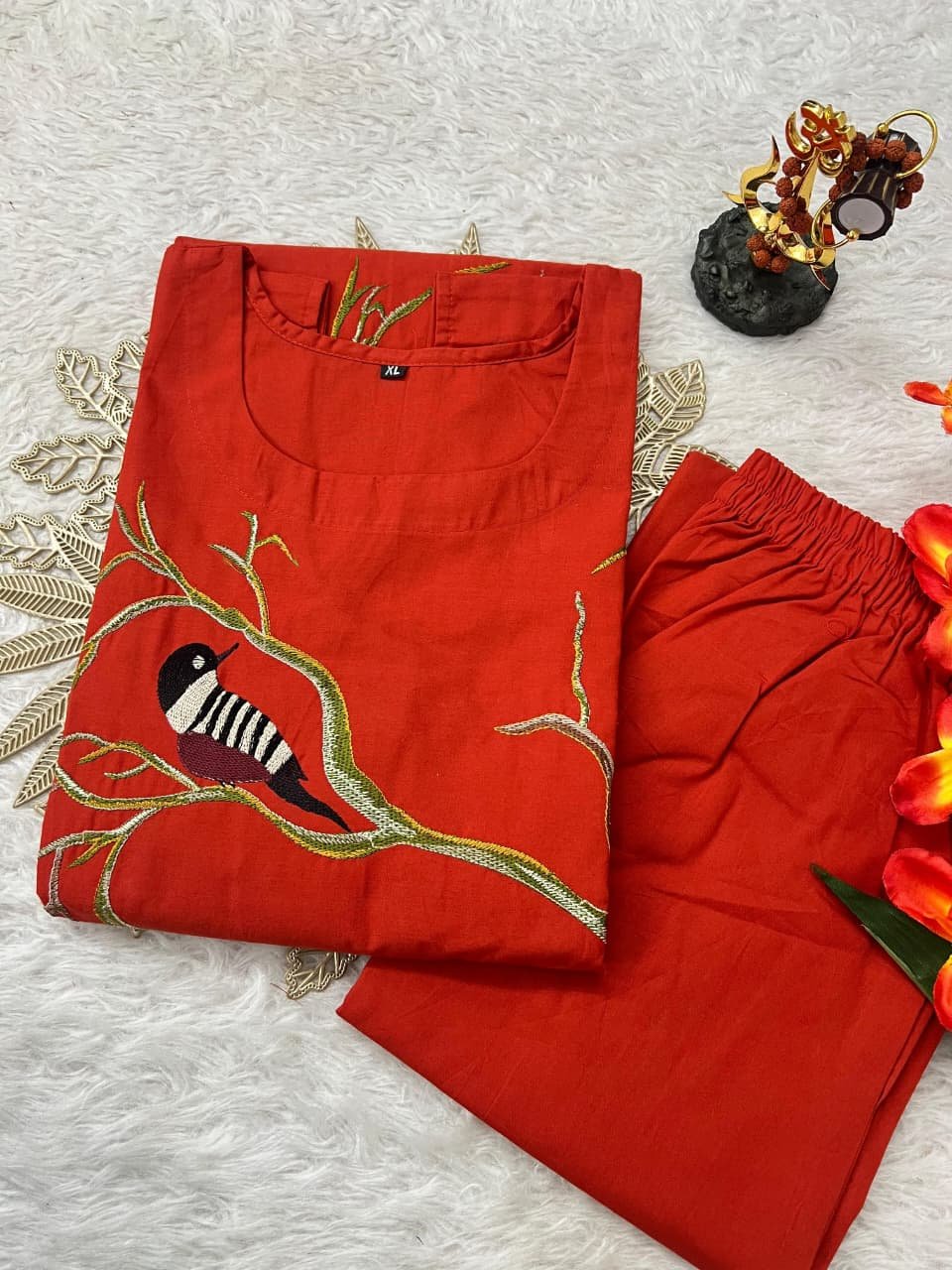 STRIGHT CUT KURTI WITH PLAZO Fabric: cotton:Stitch