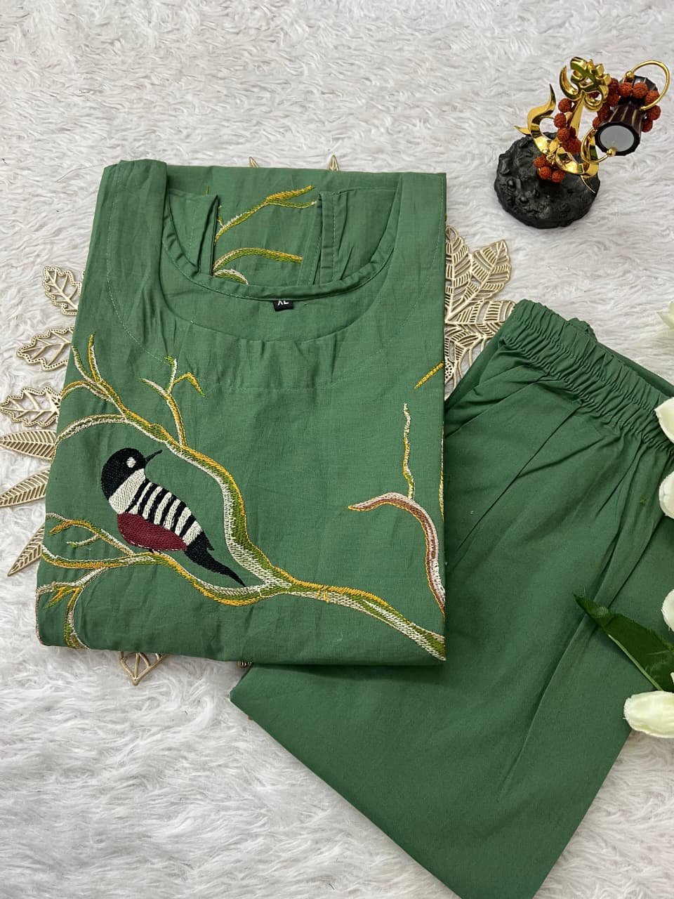 STRIGHT CUT KURTI WITH PLAZO Fabric: cotton:Stitch - Image 7