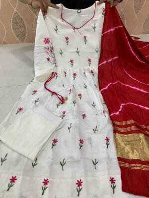 Alternative view of NEW PAYAL ANARKALI  Fabric:-Chanderi Silk :Stitch