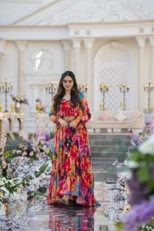 RED COLOR ANARKALI SUIT SET