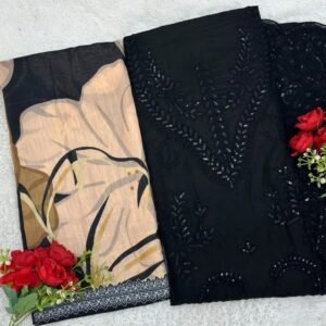Alternative view of Designer semi stitched Kurta Pant Dupatta Set fabaric : cotton