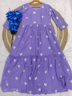 Alternative view of New Launching Purple Heart Shape Work Maxi Dress MC-1028