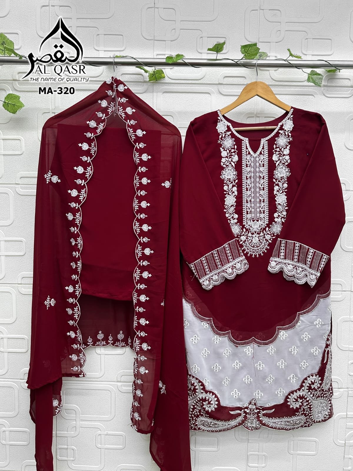 HEAVY FOX GEORGETTE WITH EMBROIDERY WORK AND HAND-KHATLI WORK - Image 4