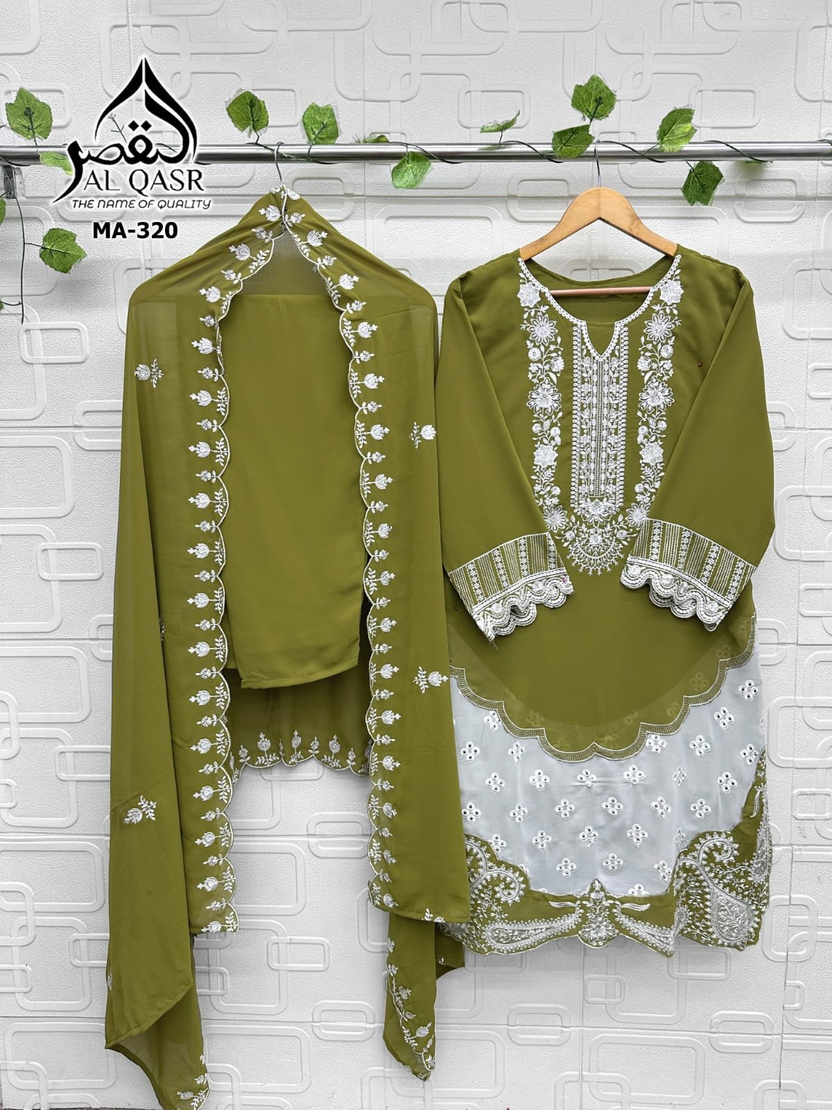 HEAVY FOX GEORGETTE WITH EMBROIDERY WORK AND HAND-KHATLI WORK - Image 2