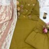 New CottoN Anarkali kurta set with Cotton Pant & Malmal Dupatta with tier pattern
