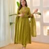 Prepare to get overwhelmed with a swirl of compliments by dressing yourself in this cotton Fabric coordinate set with fully embroidery on kurti ,sleeves and dupatta .It is also perfect for office, brunch outings, cards night and airport look*.