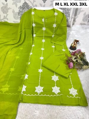 Alternative view of Presenting Beautiful Heavy quality cotton Fabric designer festive wear straight style kurti with pattern pant