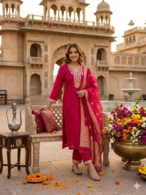 New Designers Kurti Pent Dupatta Set
