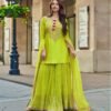 NEW DESIGNER HEAVY FUAX GEORGETTE SHARARA SUIT SET